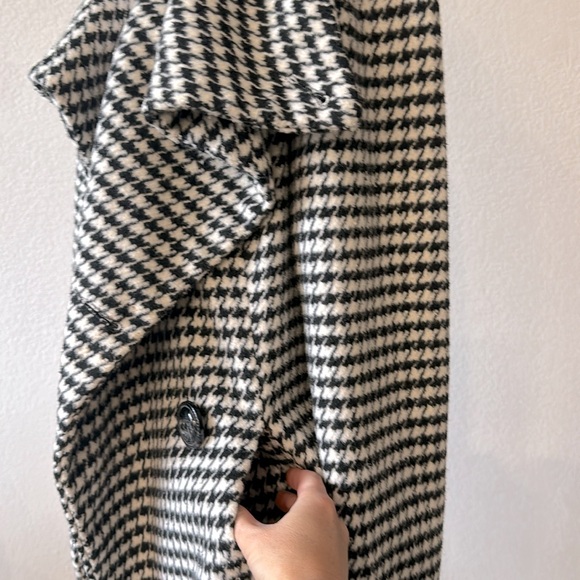Love Stitch Black And White Checkered Pea coat Size Medium - Picture 7 of 9